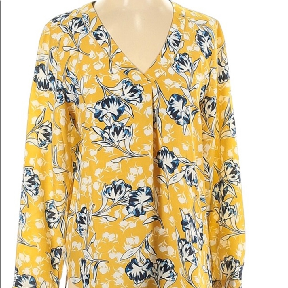 J.CREW BLOUSE FLOWERY YELLOW Size XS